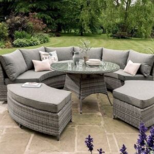 Elegance Outdoor Three Piece Sectional in Starboard Snow